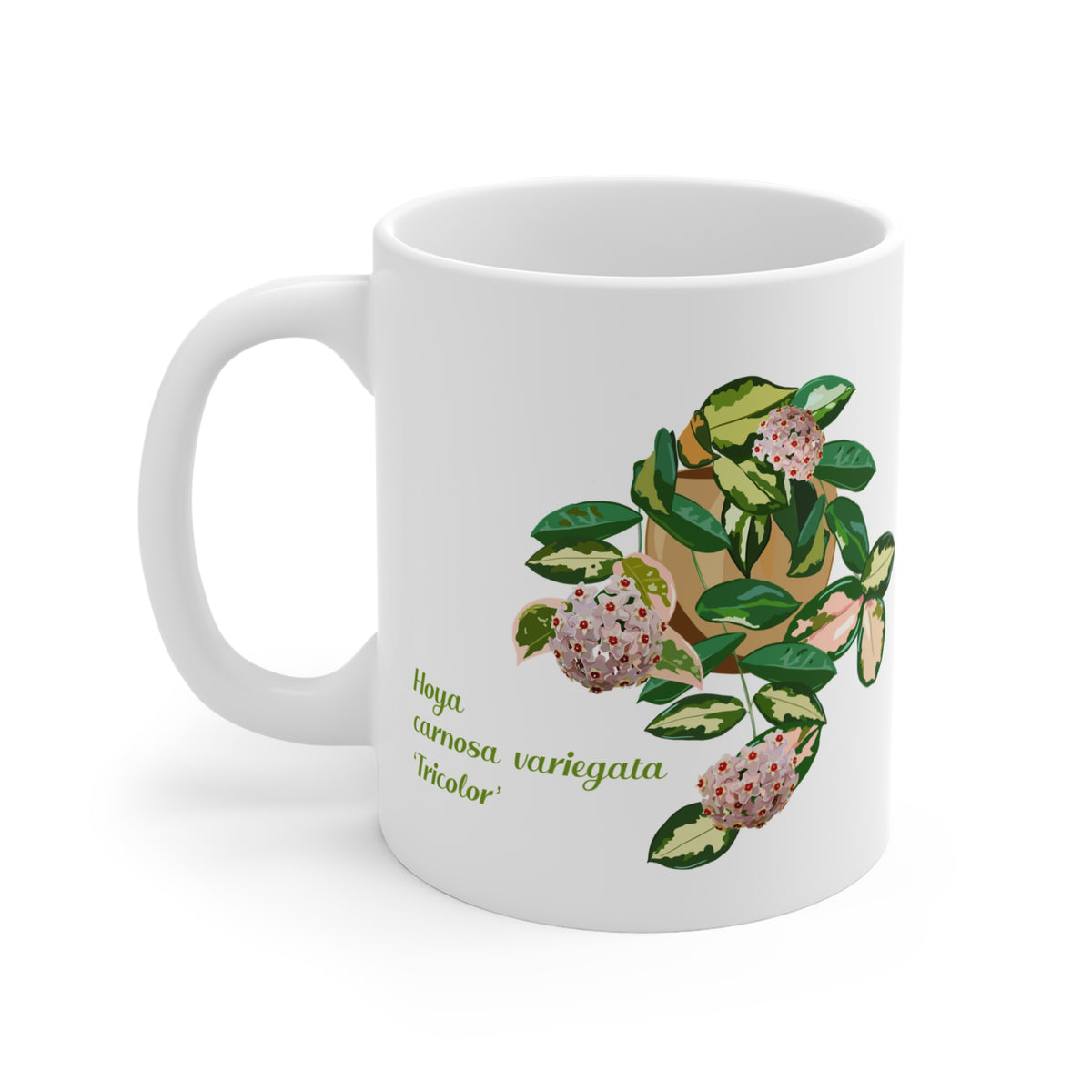 Blooming Hoya Carnosa Variegata 'Tricolor'  Plant Lover Mug - White