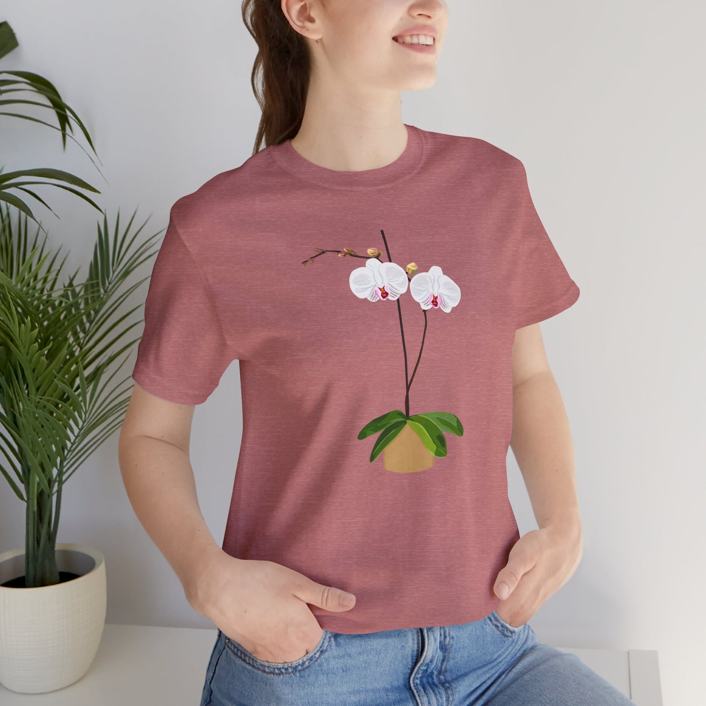 Orchid T shirt beautiful original design - Floral Botanical Tee, Nature Lover Gift, Plant Lover Shirt, Flower Graphic Tee, Garden Enthusiast