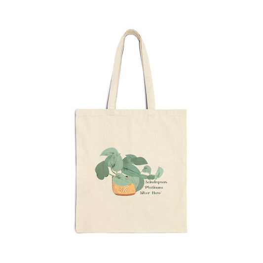 Scindapsus 'Platinum Silver Hero' Canvas Tote Bag