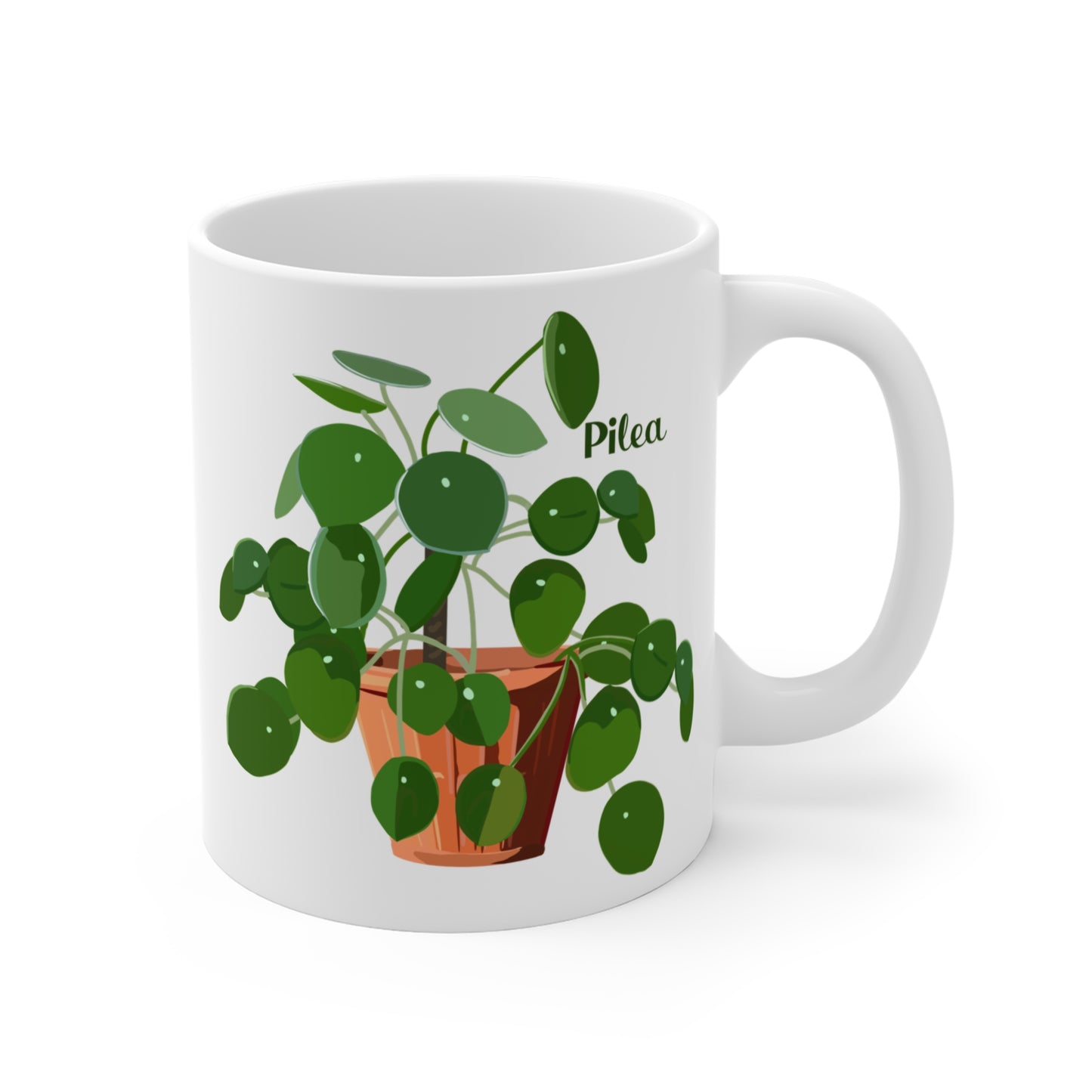 Pilea Peperomioides "Chinese Money Plant" Mug - White