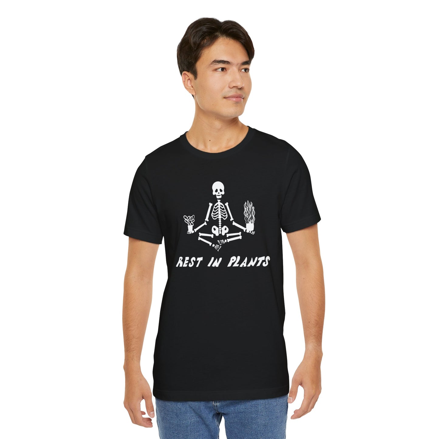 Rest in Plants Skeleton Plant Lover T-Shirt - Black