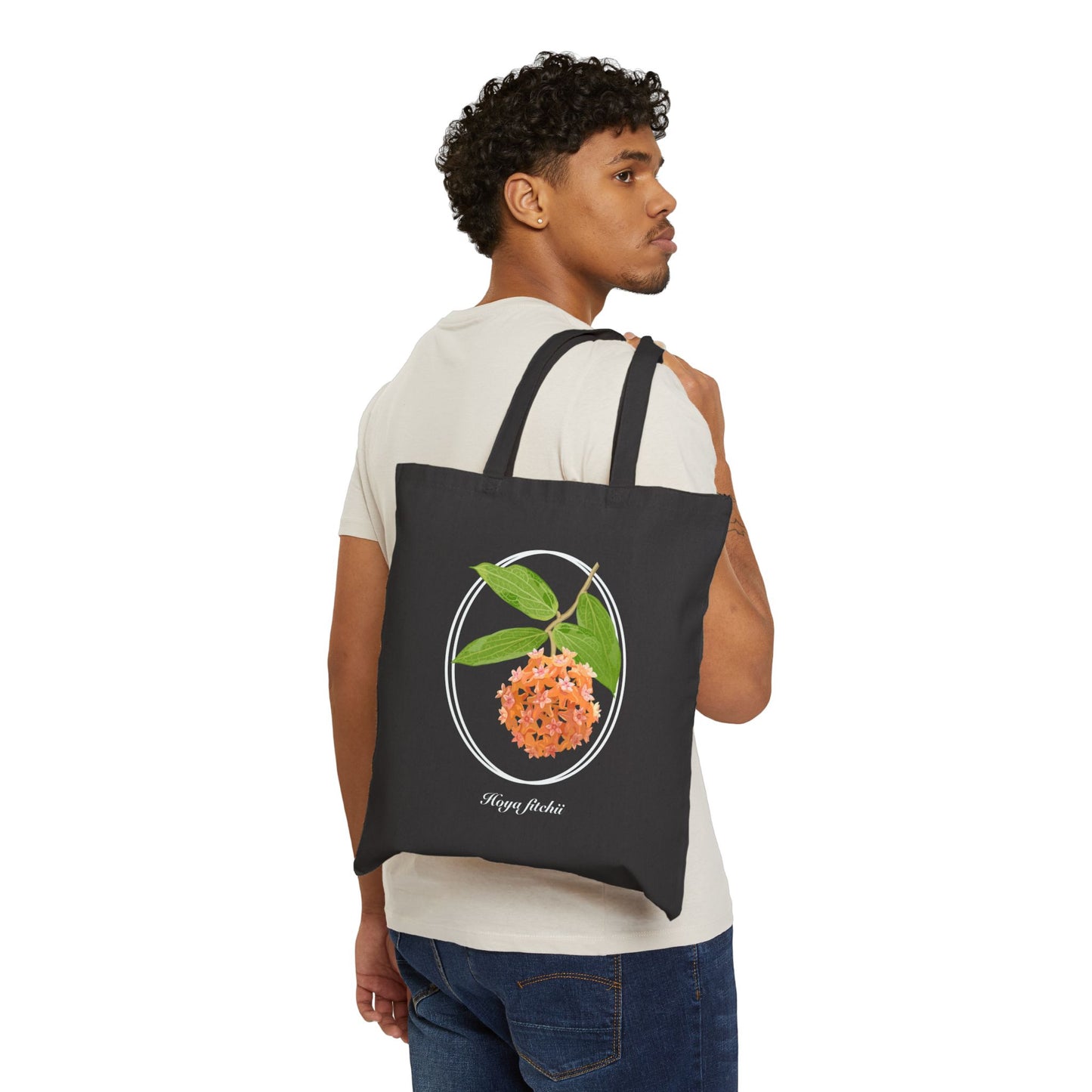 Hoya Fitchii in Bloom Canvas Tote Bag - Black