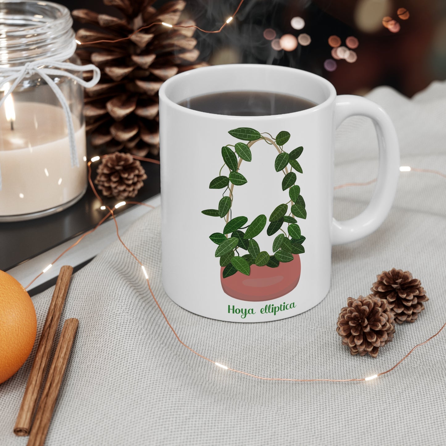 Hoya Elliptica Plant Lover Mug - White