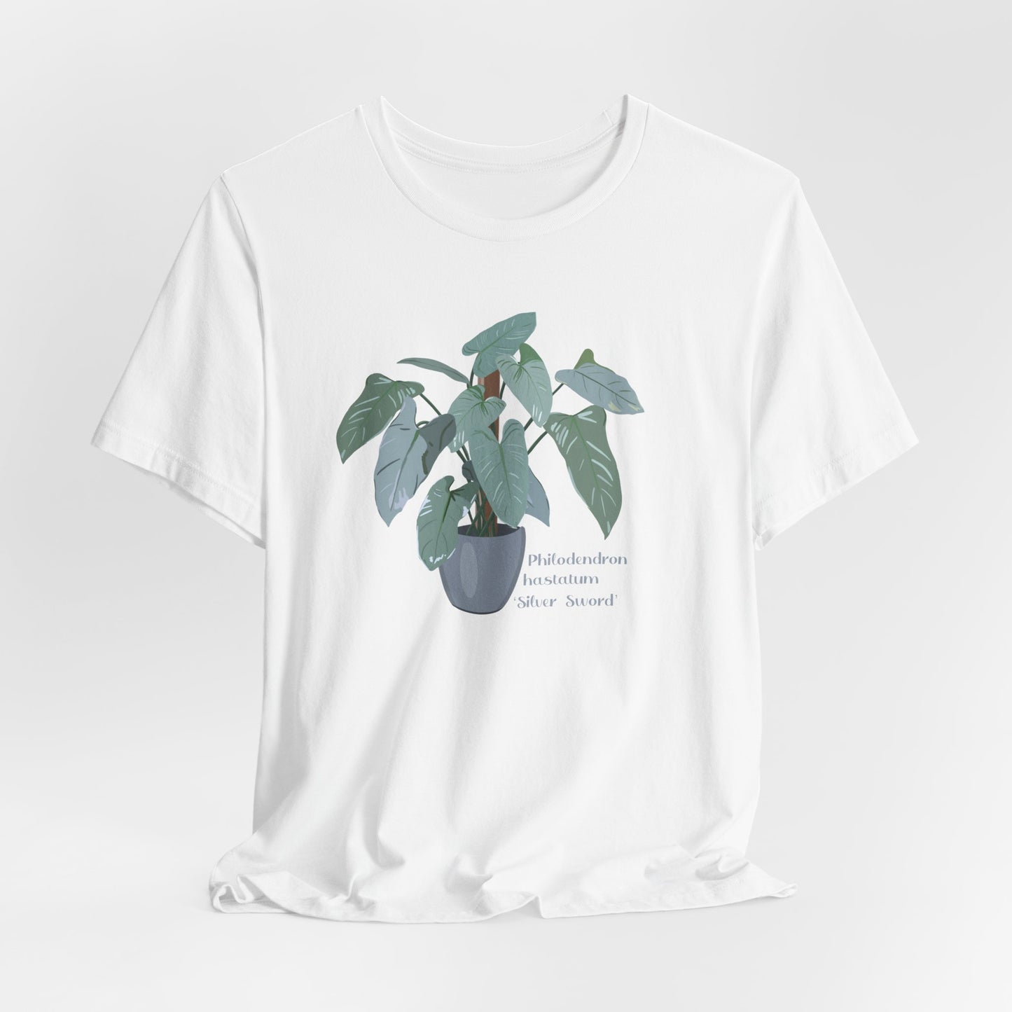 Philodendron Hastatum "Silver Sword' Plant Lover T-Shirt - White, Natural, Black