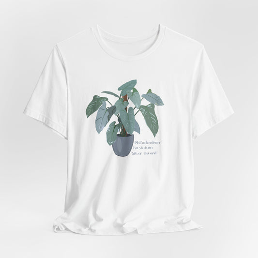 Philodendron Hastatum "Silver Sword' Plant Lover T-Shirt - White, Natural, Black