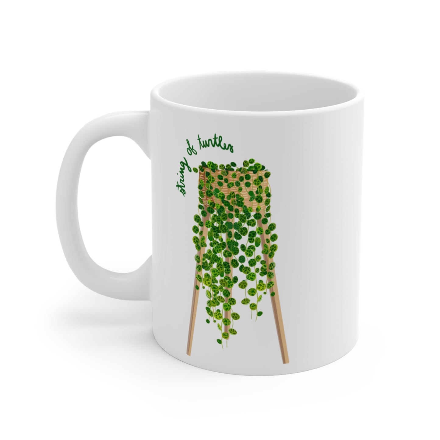 String of Turtles Plant Lover Mug - White