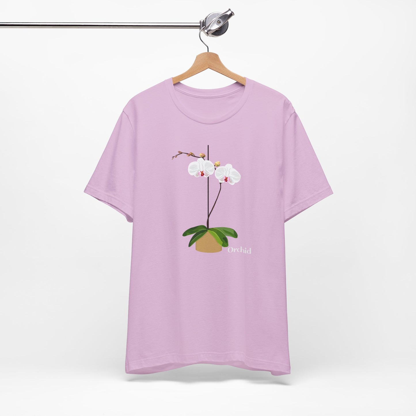 White Orchid T-Shirt for Plant and Flower Lovers - White, Natural, Black, Lilac