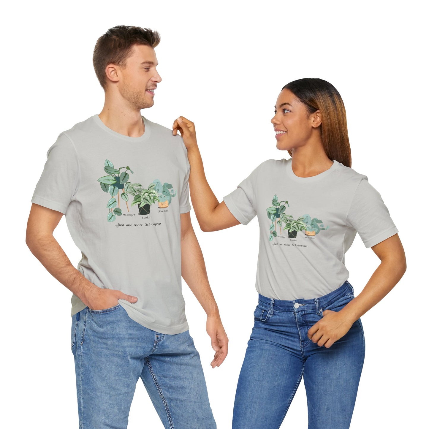 Scindapsus Trio Plant Lover T-Shirt - Silver