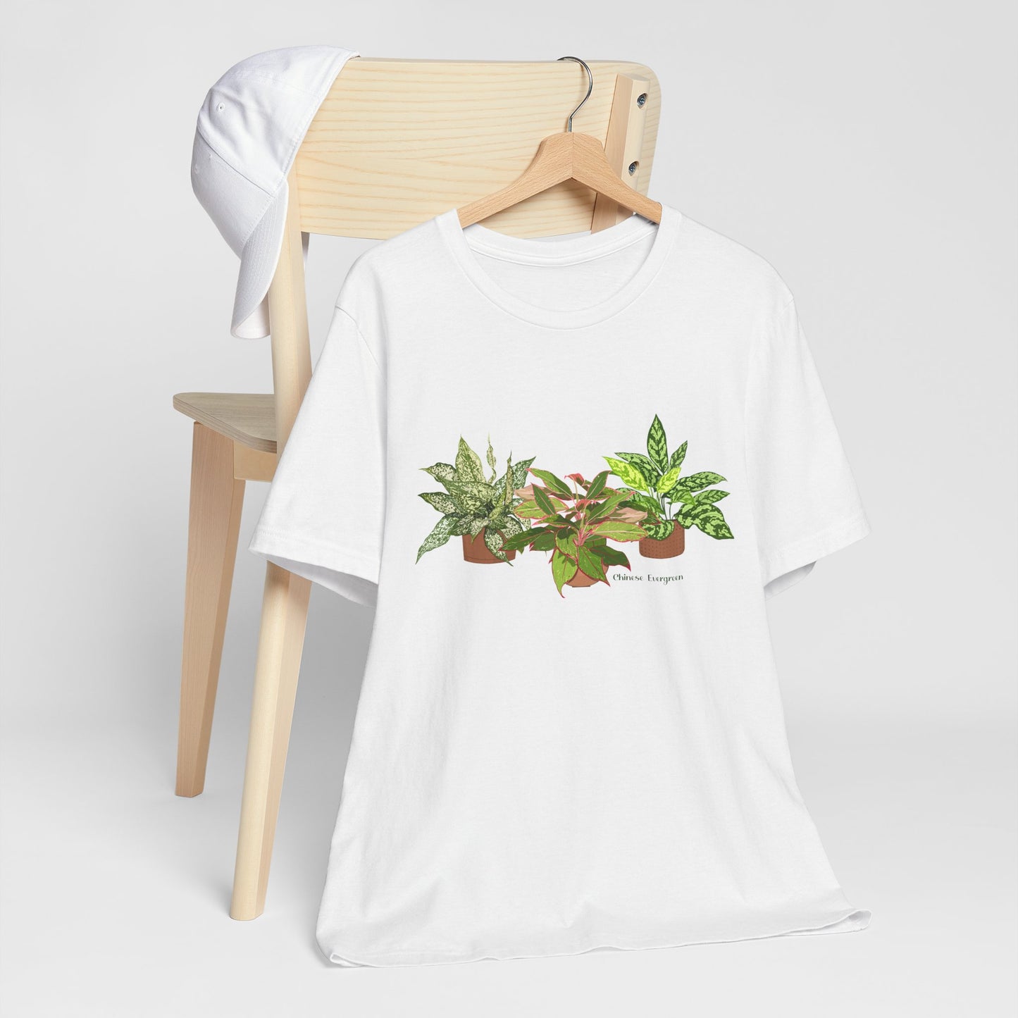 Chinese Evergreen Trio T-Shirt for Plant Lovers - White, Black, Mauve, Tan or Sage