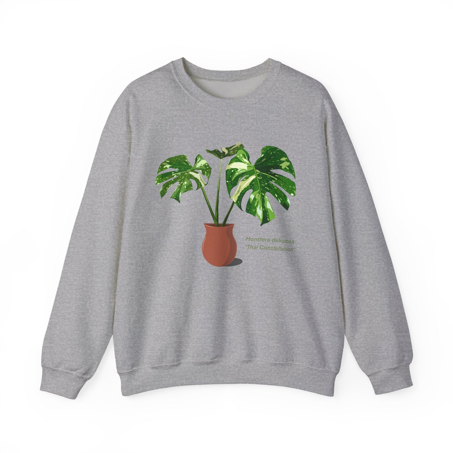 Monstera Deliciosa Thai Constellation Plant Lover Crewneck Sweatshirt