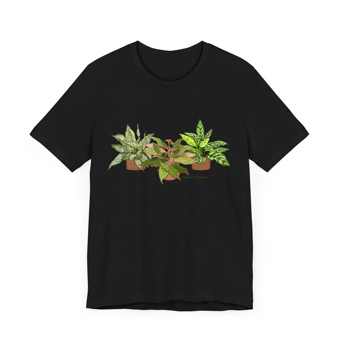 Chinese Evergreen Trio T-Shirt for Plant Lovers - White, Black, Mauve, Tan or Sage