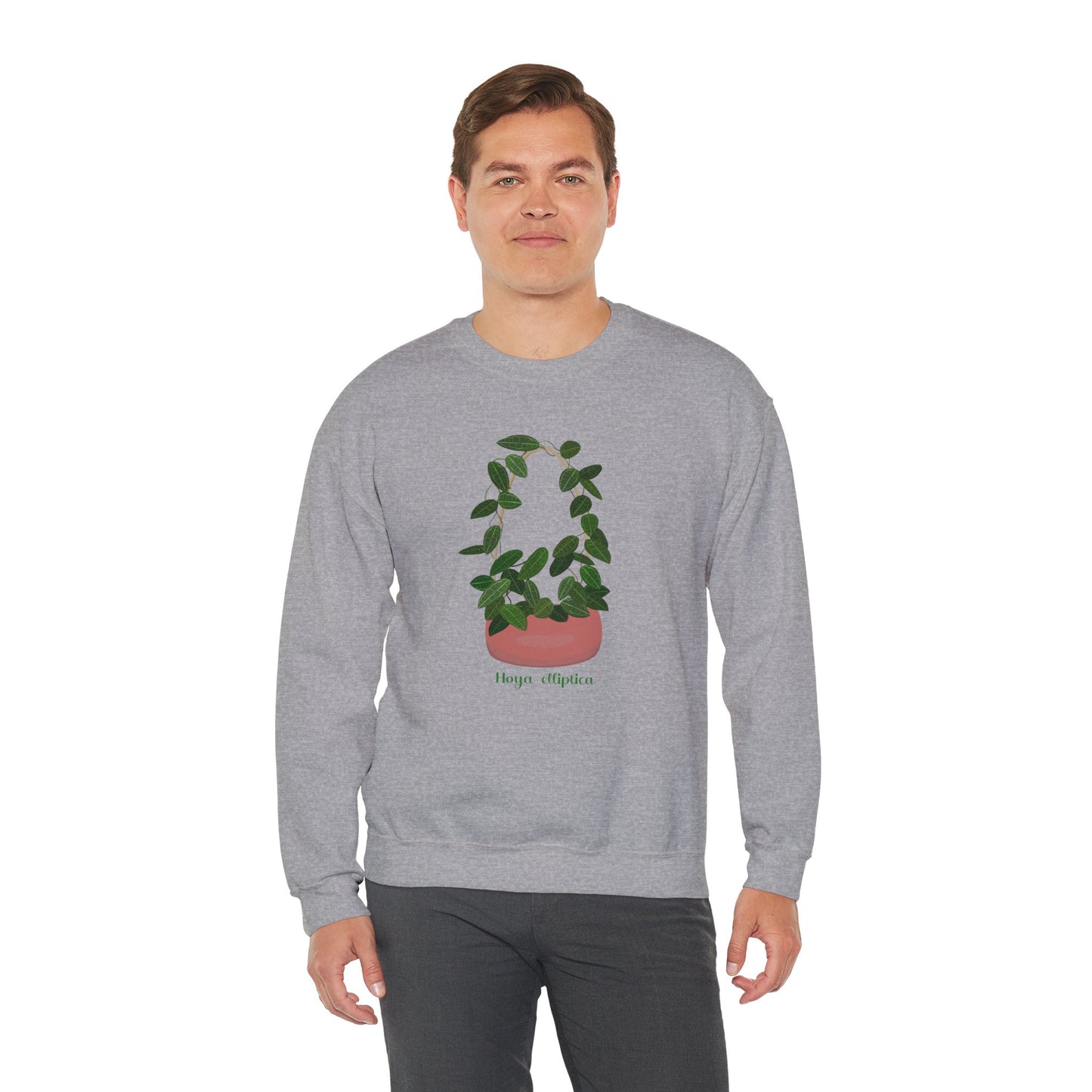 Hoya Elliptica Plant Lover Crewneck Sweatshirt - Grey