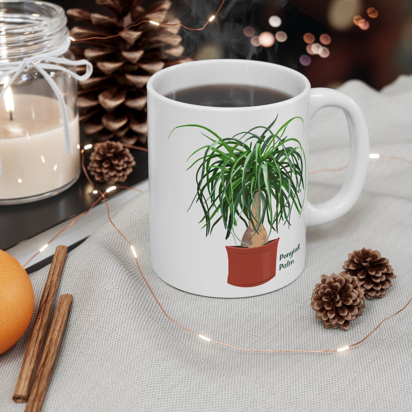 Ponytail Palm Plant Lover Mug - White