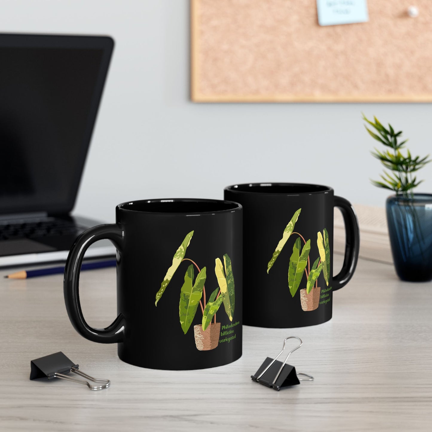 Philodendron Billietiae Variegated Plant Lover Mug - Black