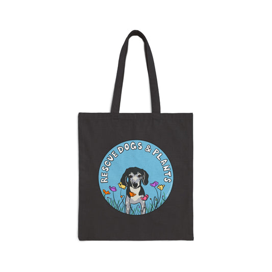 Dogs & Plants Rescue Dogs & Plant Lover Canvas Tote Bag  - Black