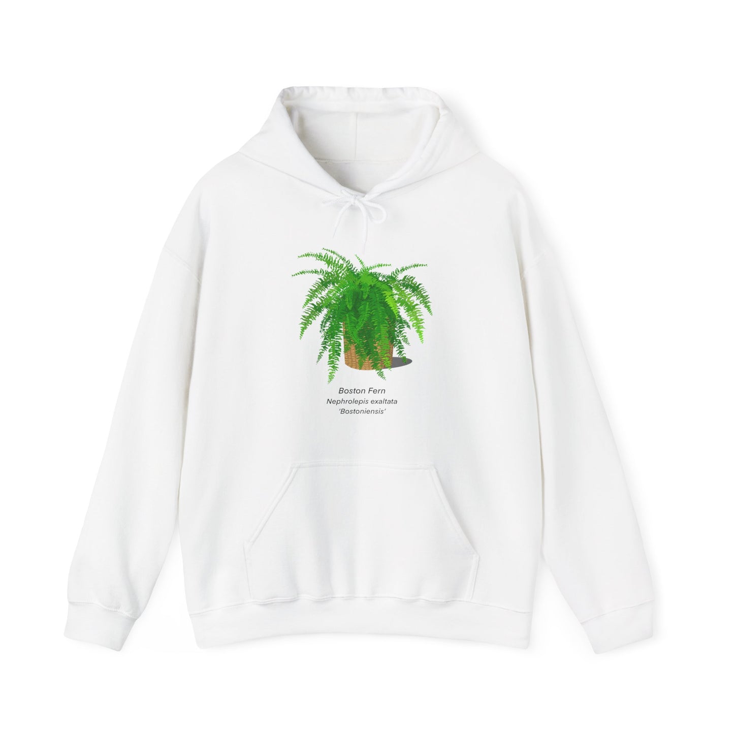 Boston Fern Plant Hoodie - White