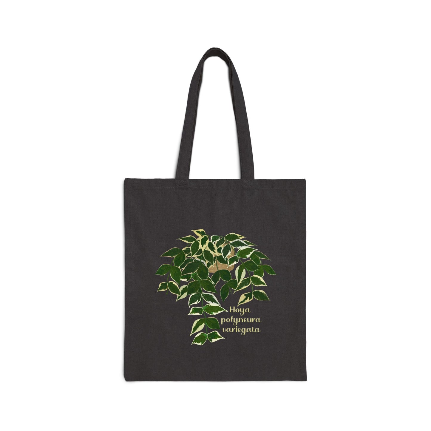 Hoya Polyneura Variegata Canvas Tote Bag - Black