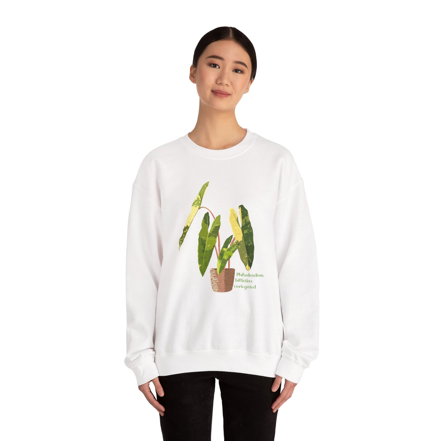 Philodendron Billietiae Variegated Plant Lover Crewneck Sweatshirt