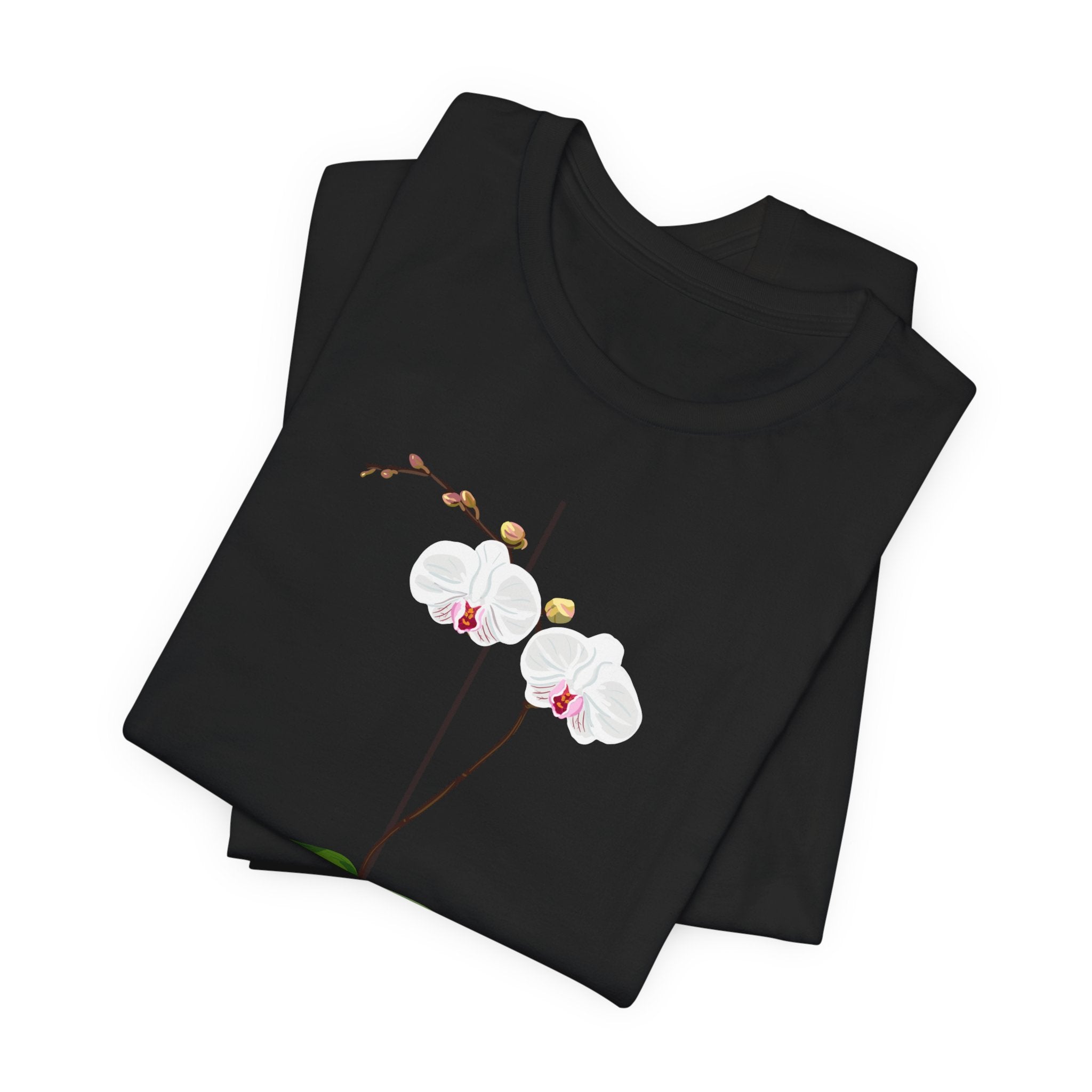 White Orchid T-Shirt for Plant and Flower Lovers - White, Natural