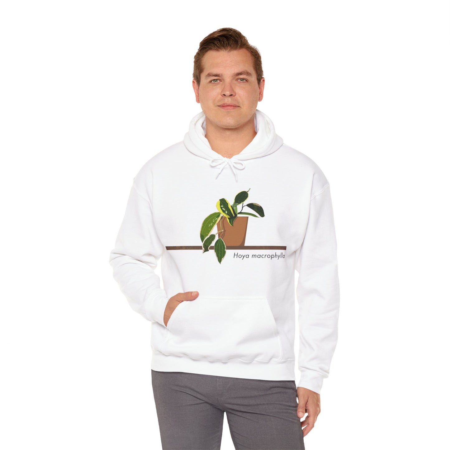 Hoya Macrophylla Plant Hoodie - White