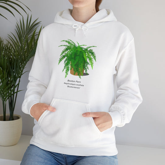 Boston Fern Plant Hoodie - White