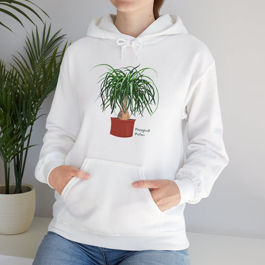 Ponytail Palm Plant Hoodie - White