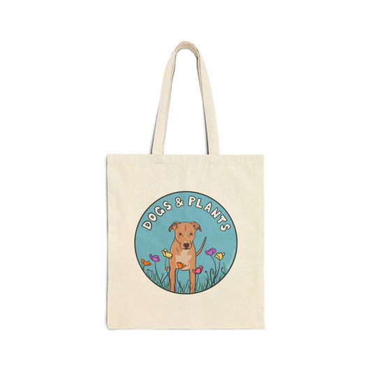 Dogs & Plants Rescue Dog & Plant Lover Canvas Tote Bag