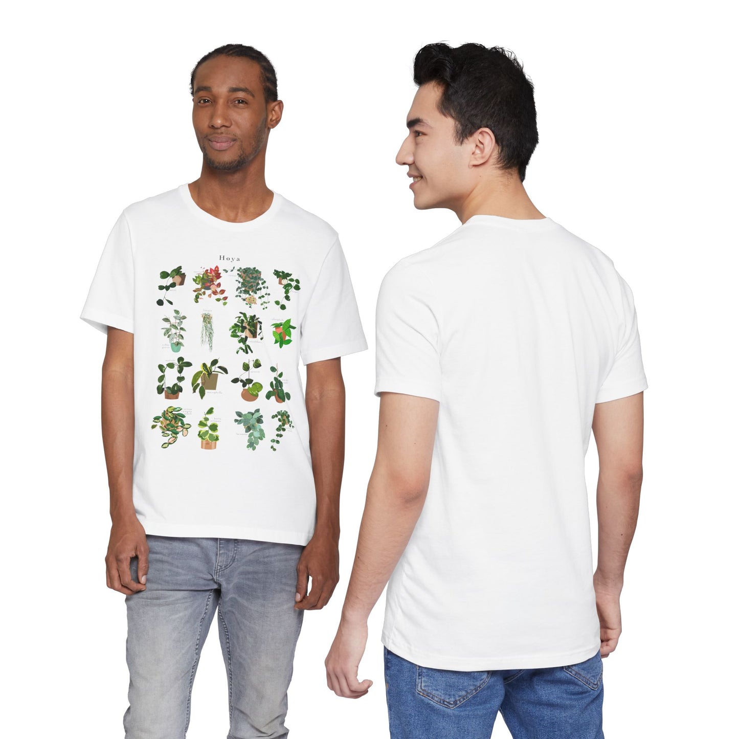 Hoya Chart T-Shirt for Plant Lovers - White, Natural