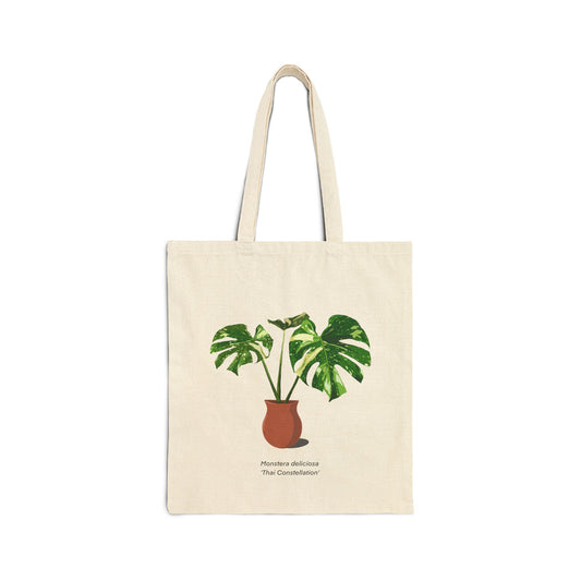 Monstera Deliciosa 'Thai Constellation' Canvas Tote Bag