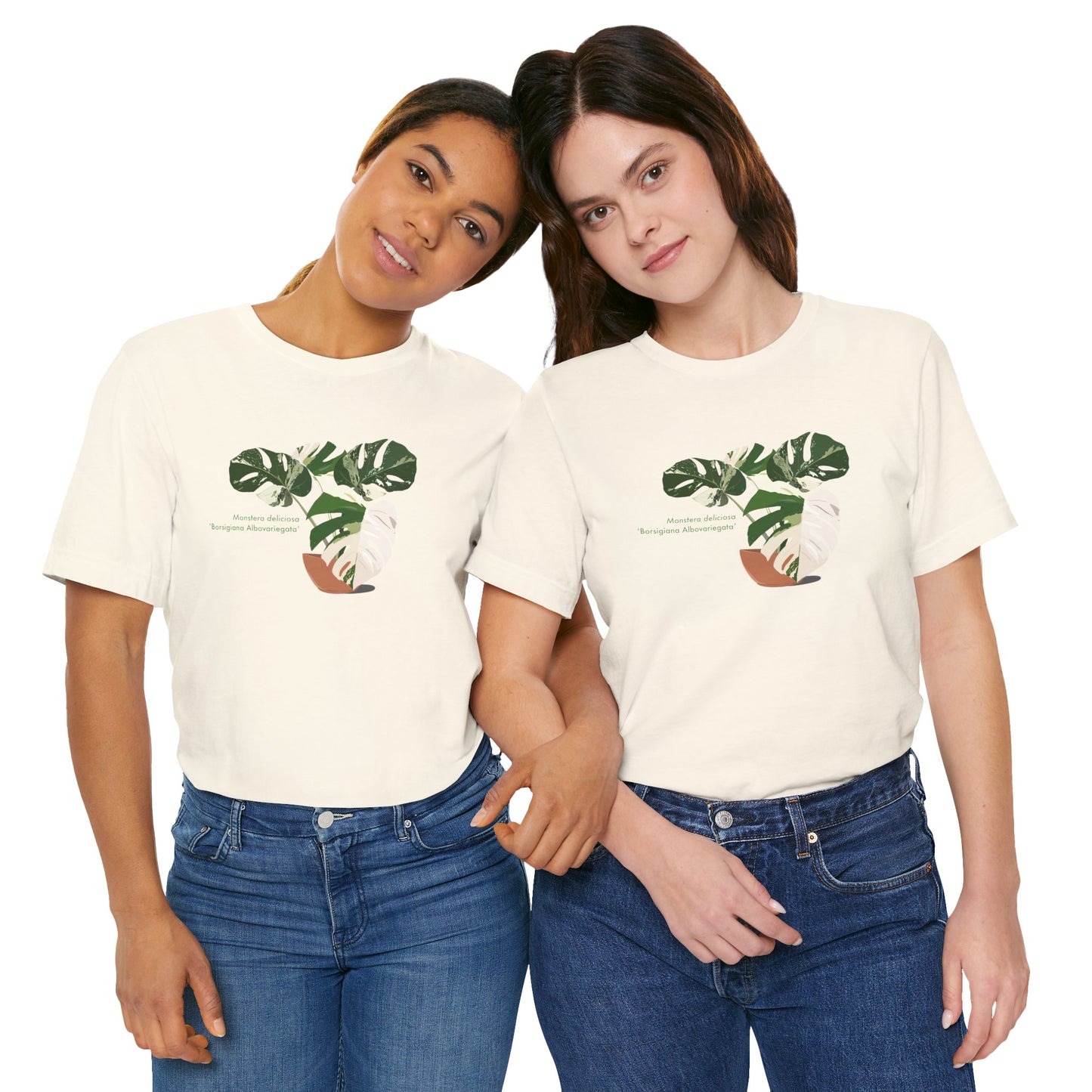 Monstera Deliciosa Borsigiana Albo Variegata Plant Lover T-Shirt - White, Natural, Black