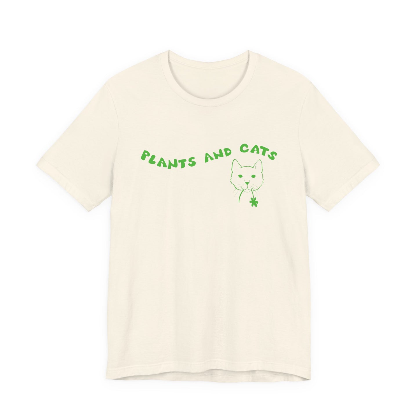 Plants and Cats Lover T-Shirt - White, Natural, Black, Pink