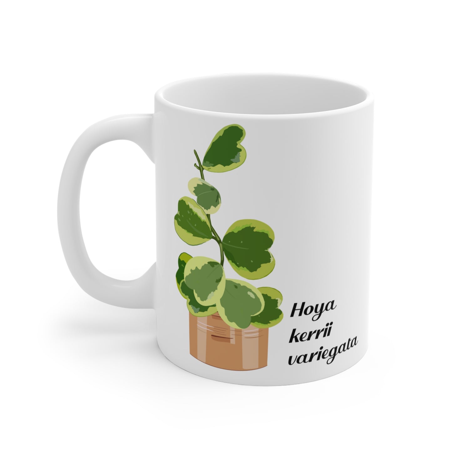 Hoya Kerrii Variegata Plant Lover Mug - White