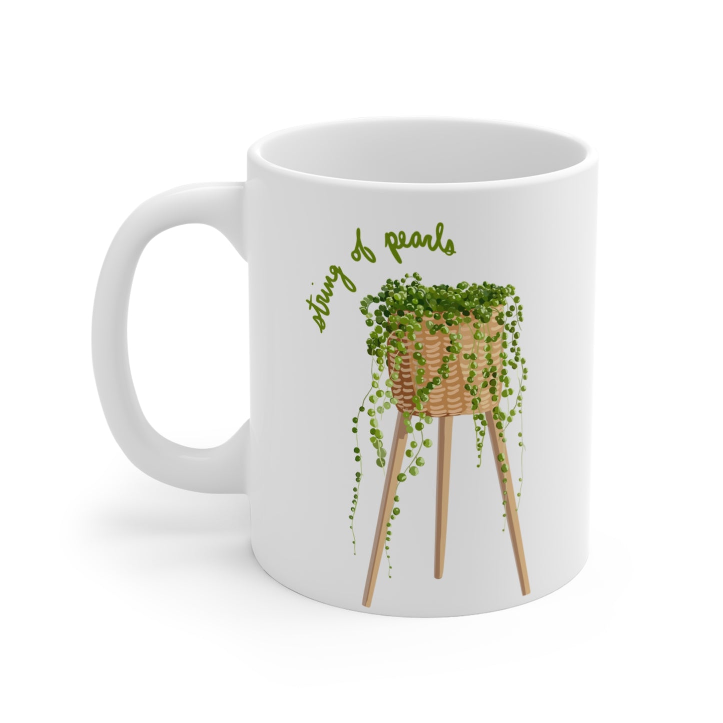 String of Pearls Plant Lover Mug - White