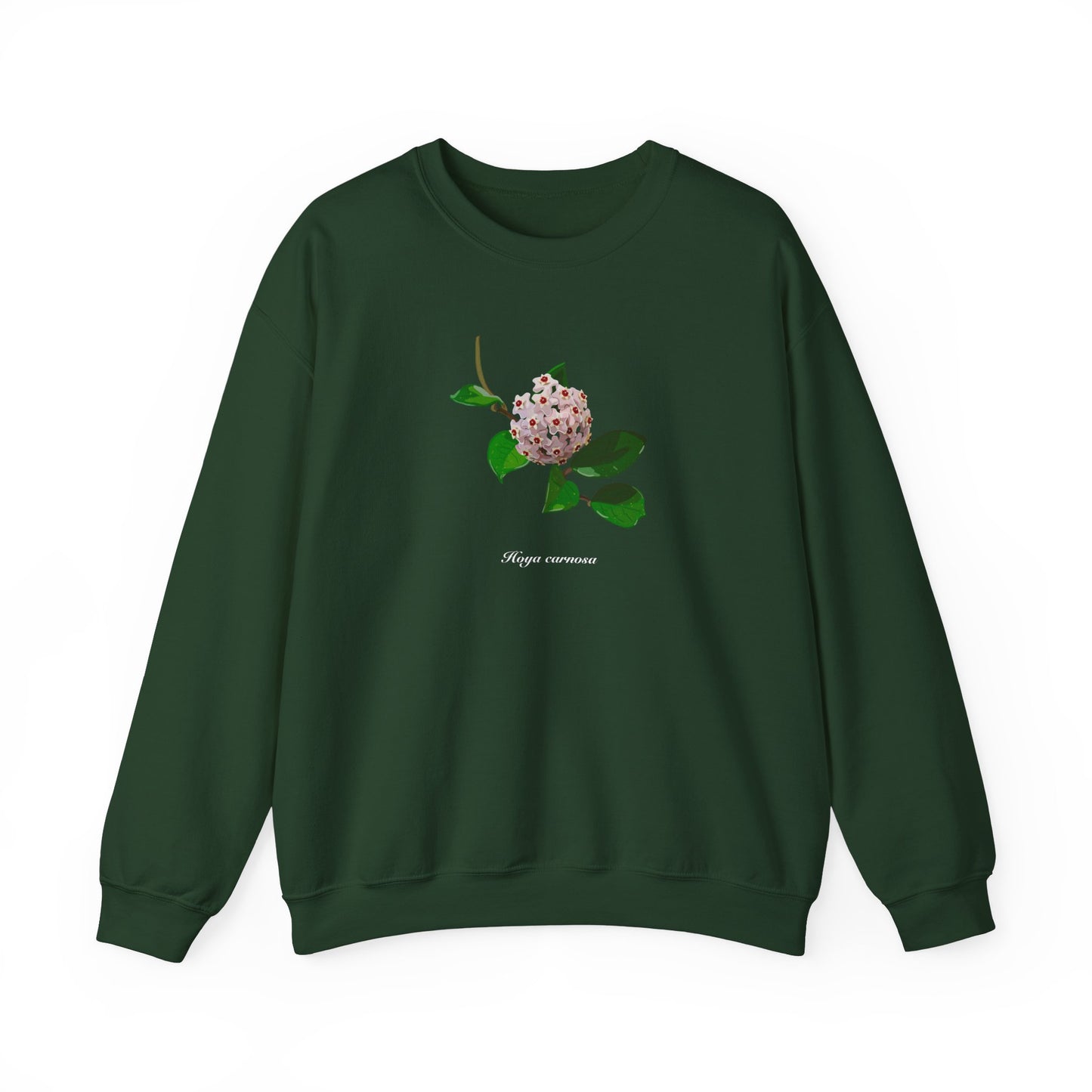 Hoya Carnosa in Bloom Plant Lover Crewneck Sweatshirt - Forest Green