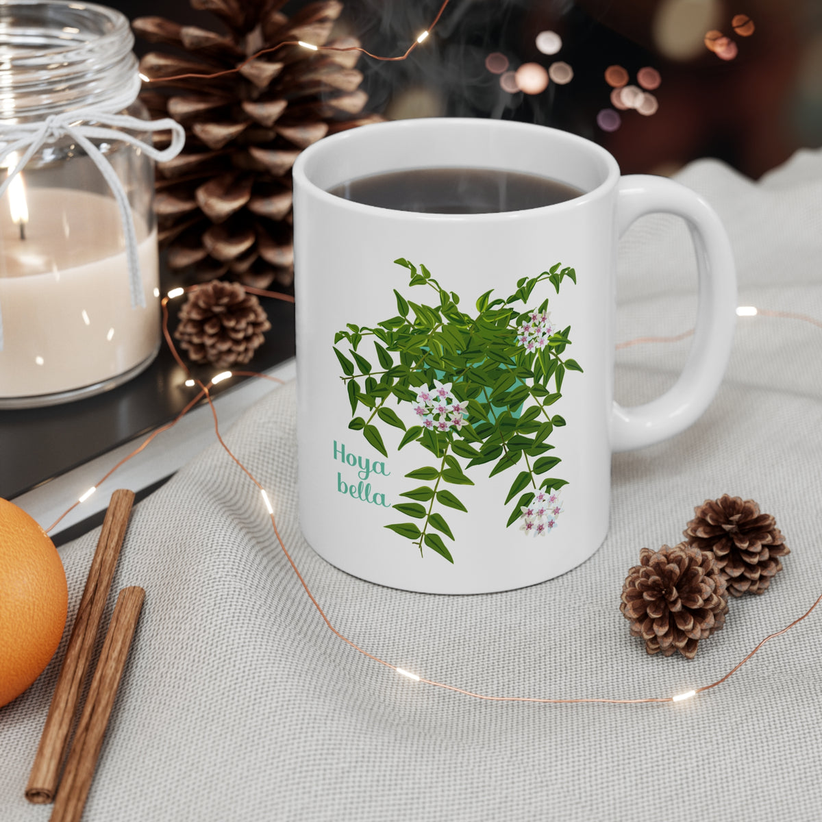 Blooming Hoya Bella Plant Lover Mug - White