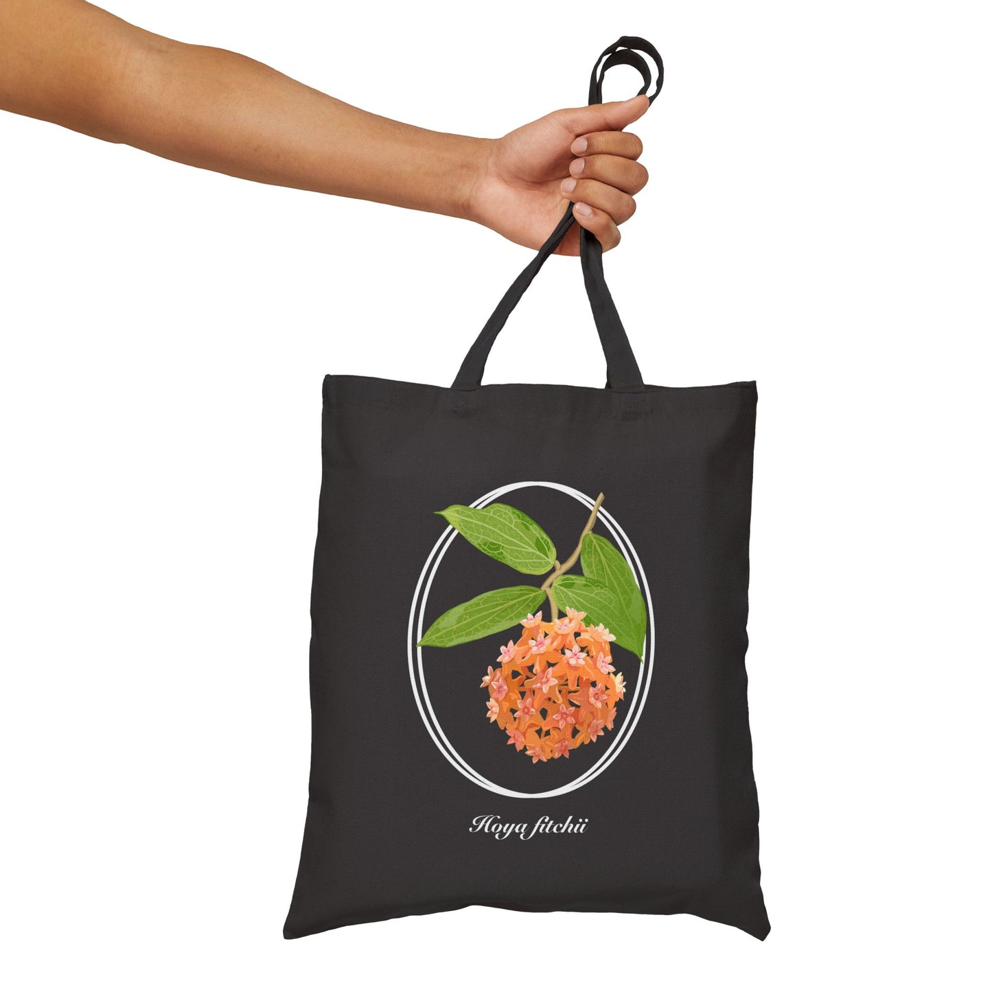 Hoya Fitchii in Bloom Canvas Tote Bag - Black