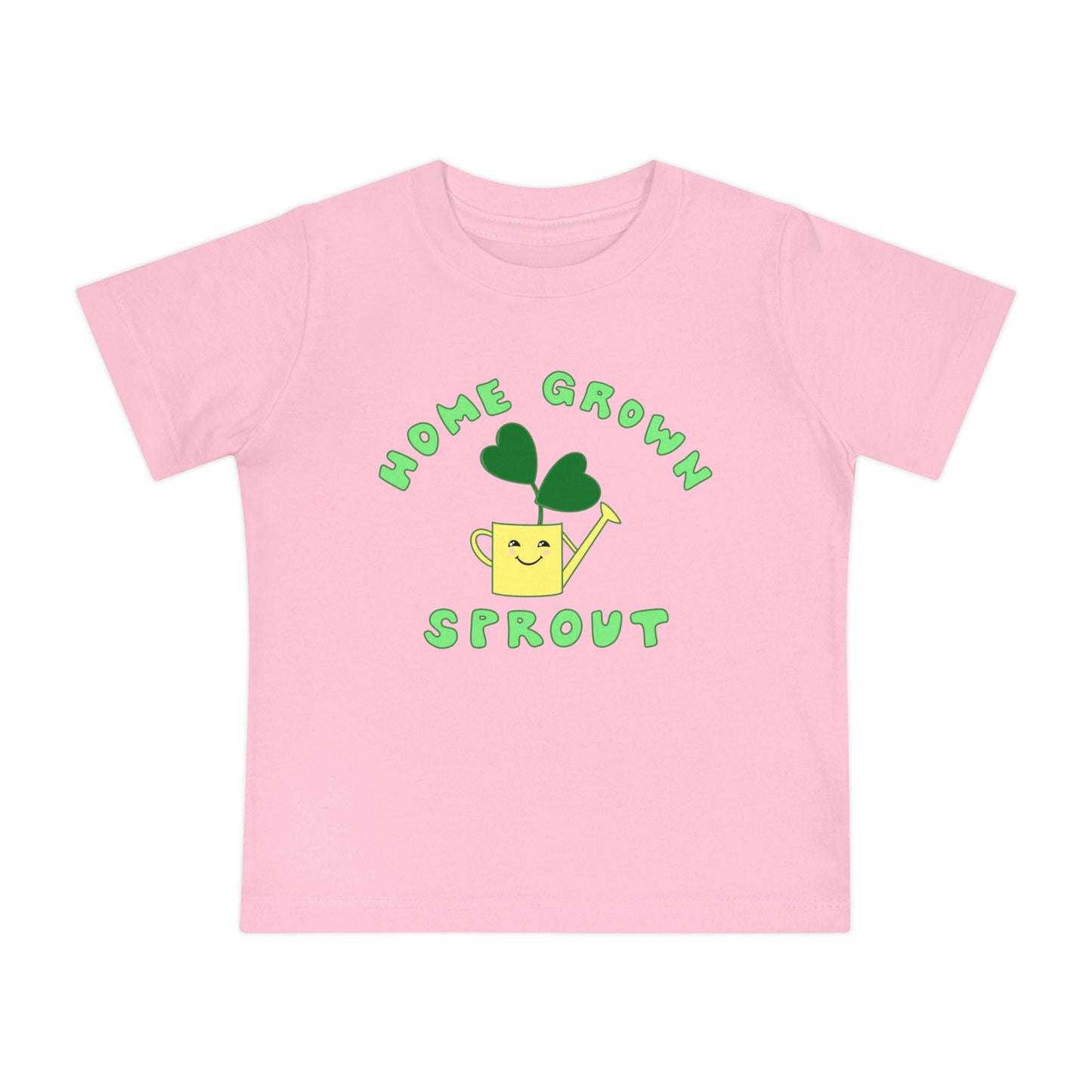Home Grown Sprout Baby or Toddler Organic Cotton T-Shirt Yellow Green Combo - Black, White, Navy or Pink