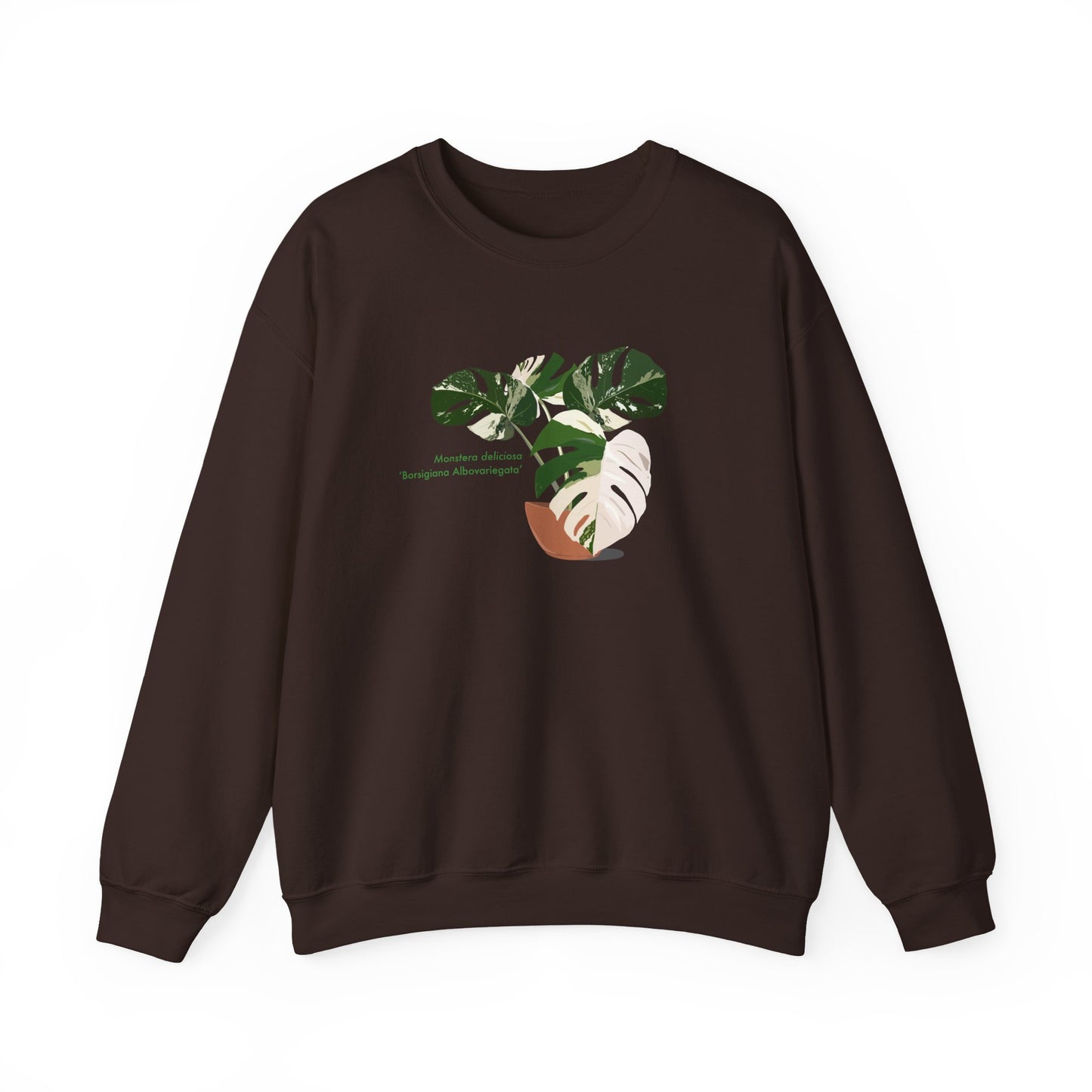 Monstera Deliciosa Borsigiana Albovariegata Plant Lover Crewneck Sweatshirt