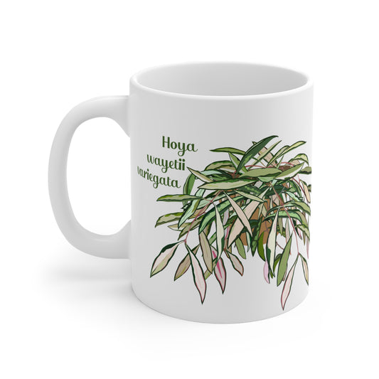 Hoya Wayetii Variegata Plant Lover Mug - White