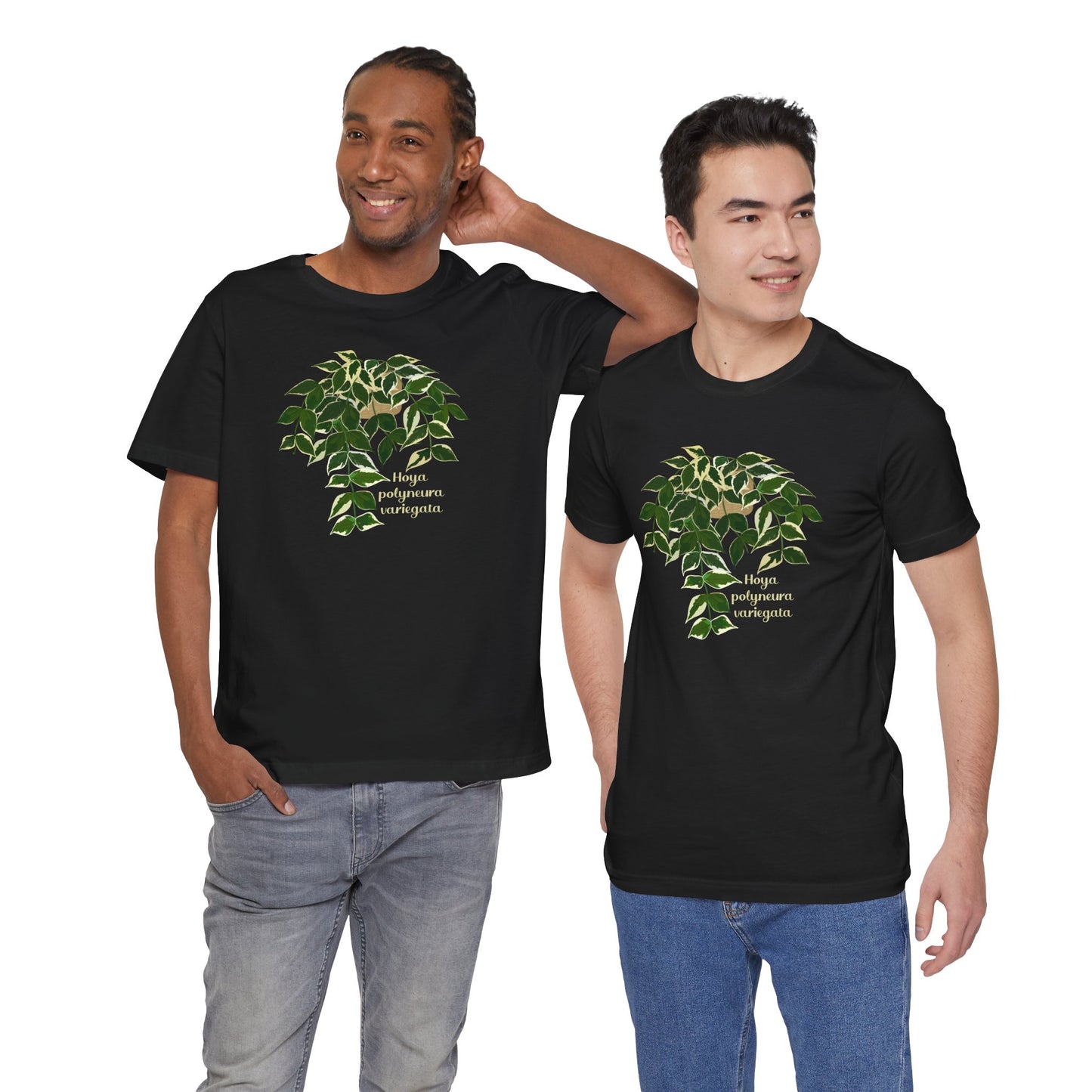 Hoya Polyneura Variegata Plant Lover T-Shirt - White, Natural, Black