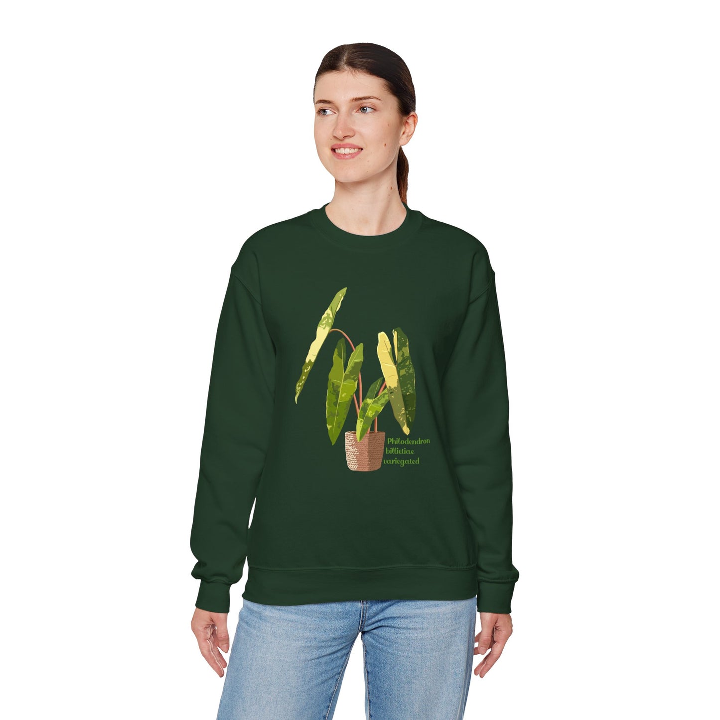 Philodendron Billietiae Variegated Plant Lover Crewneck Sweatshirt