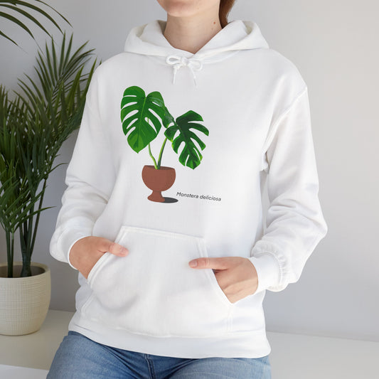 Monstera Deliciosa Plant Hoodie - White