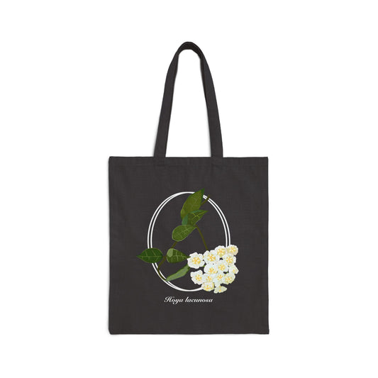 Hoya Lacunosa in Bloom Canvas Tote Bag - Black