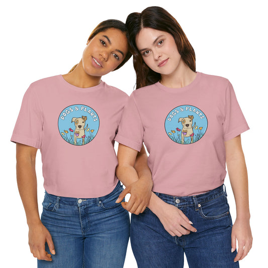 Dogs & Plants T-Shirt for Pitbull & Plant Lovers - Pink