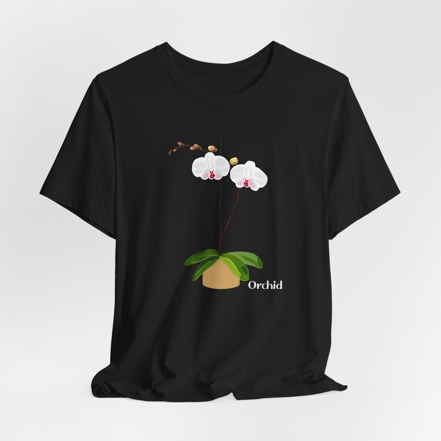 White Orchid T-Shirt for Plant and Flower Lovers - White, Natural, Black, Lilac