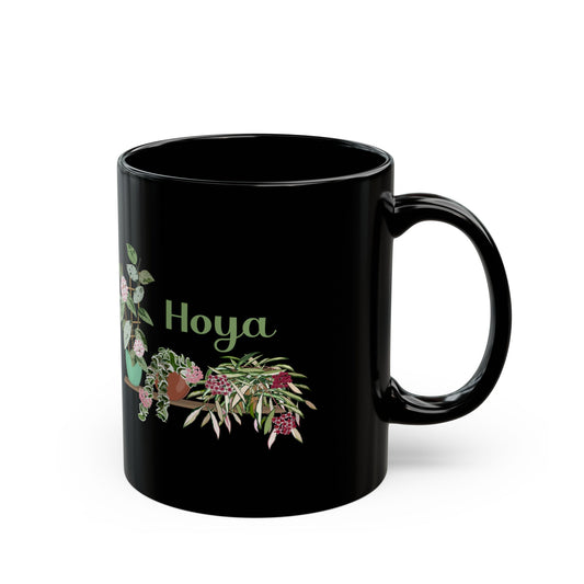 Hoya Hindu Rope, Carnosa, & Wayetii Trio Plant Lover Mug - Black