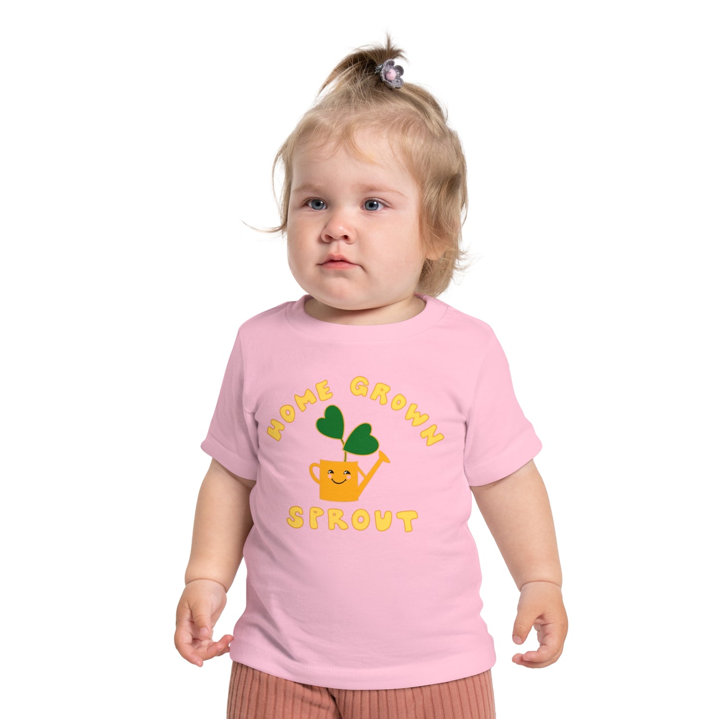Home Grown Sprout Baby or Toddler Organic Cotton T-Shirt Yellow Orange Combo - Black, White, Navy or Pink