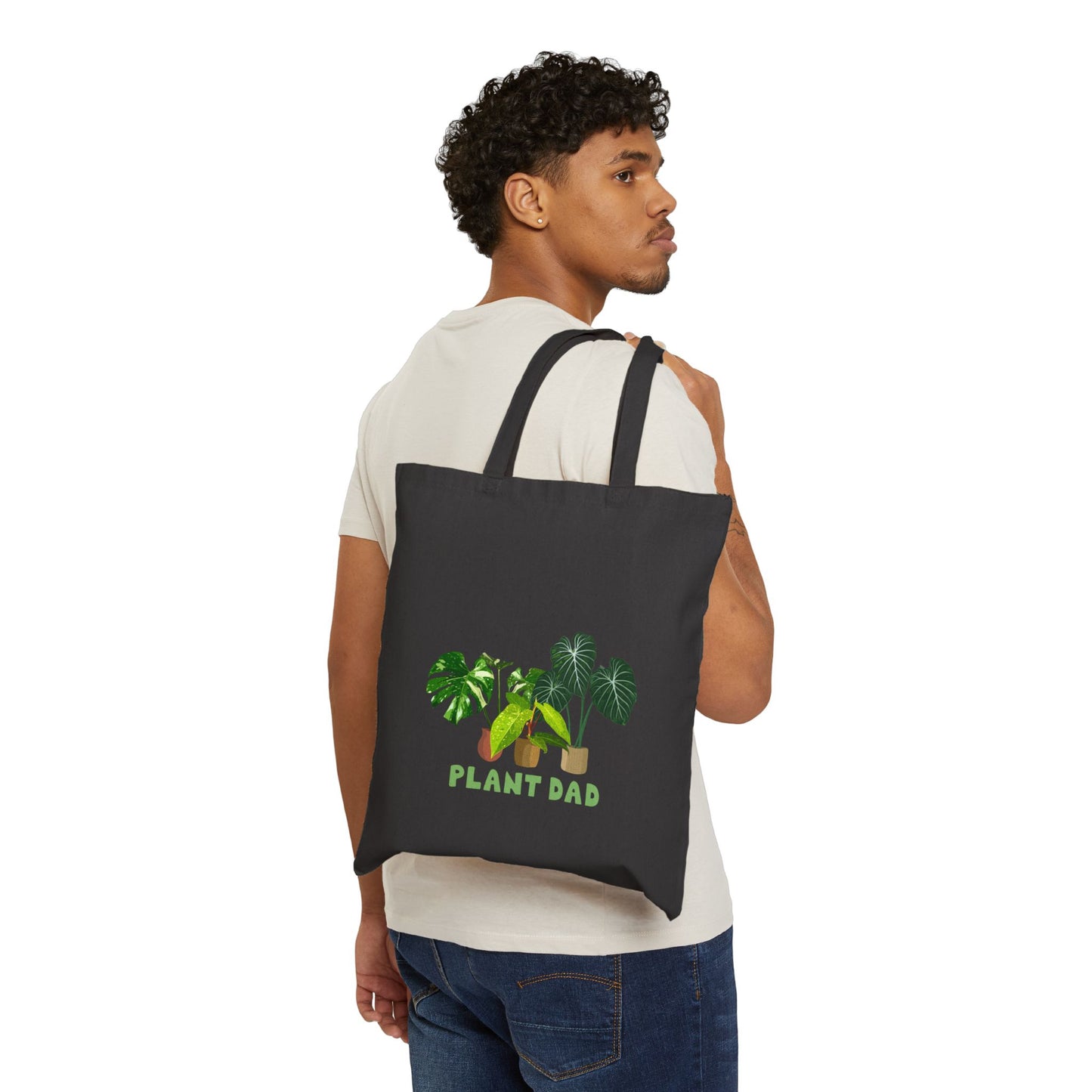 Plant Dad Canvas Tote Bag - Black