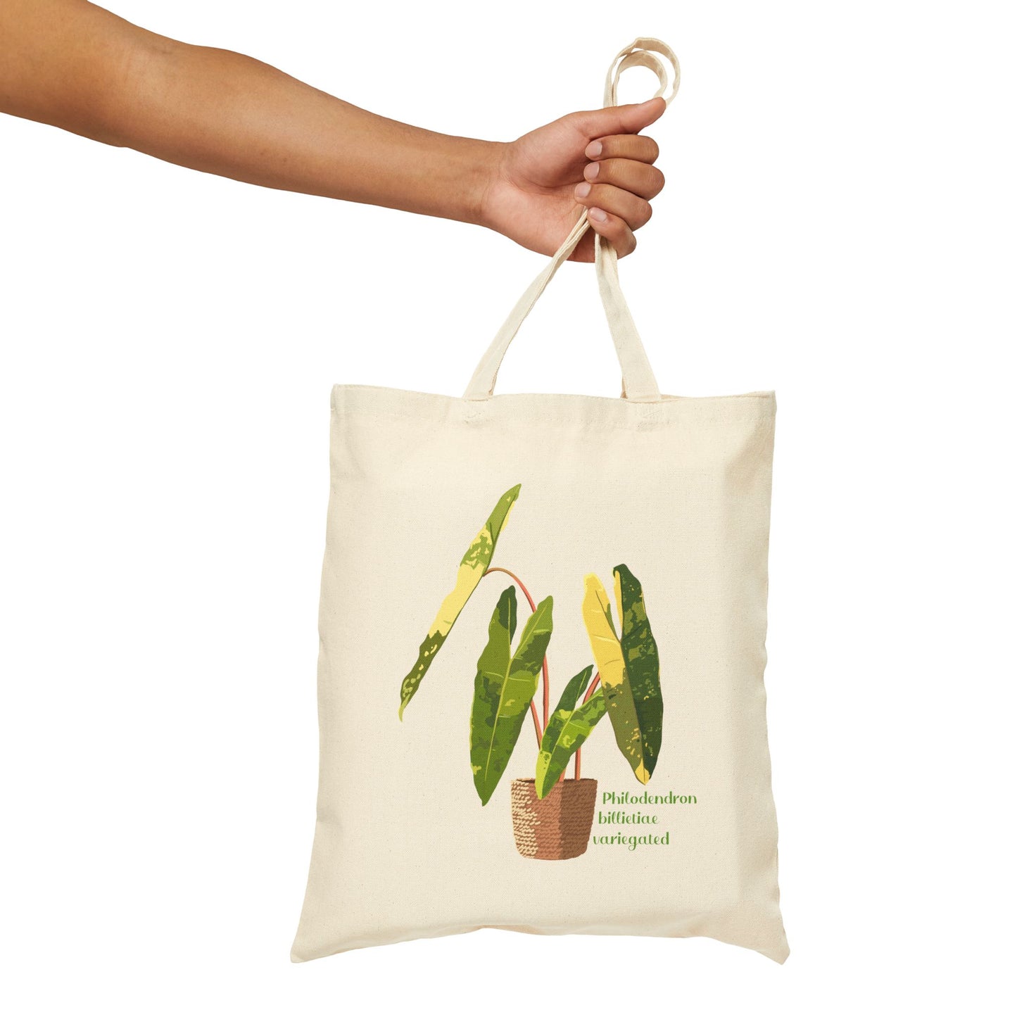 Philodendron Billietiae Variegated Canvas Tote Bag