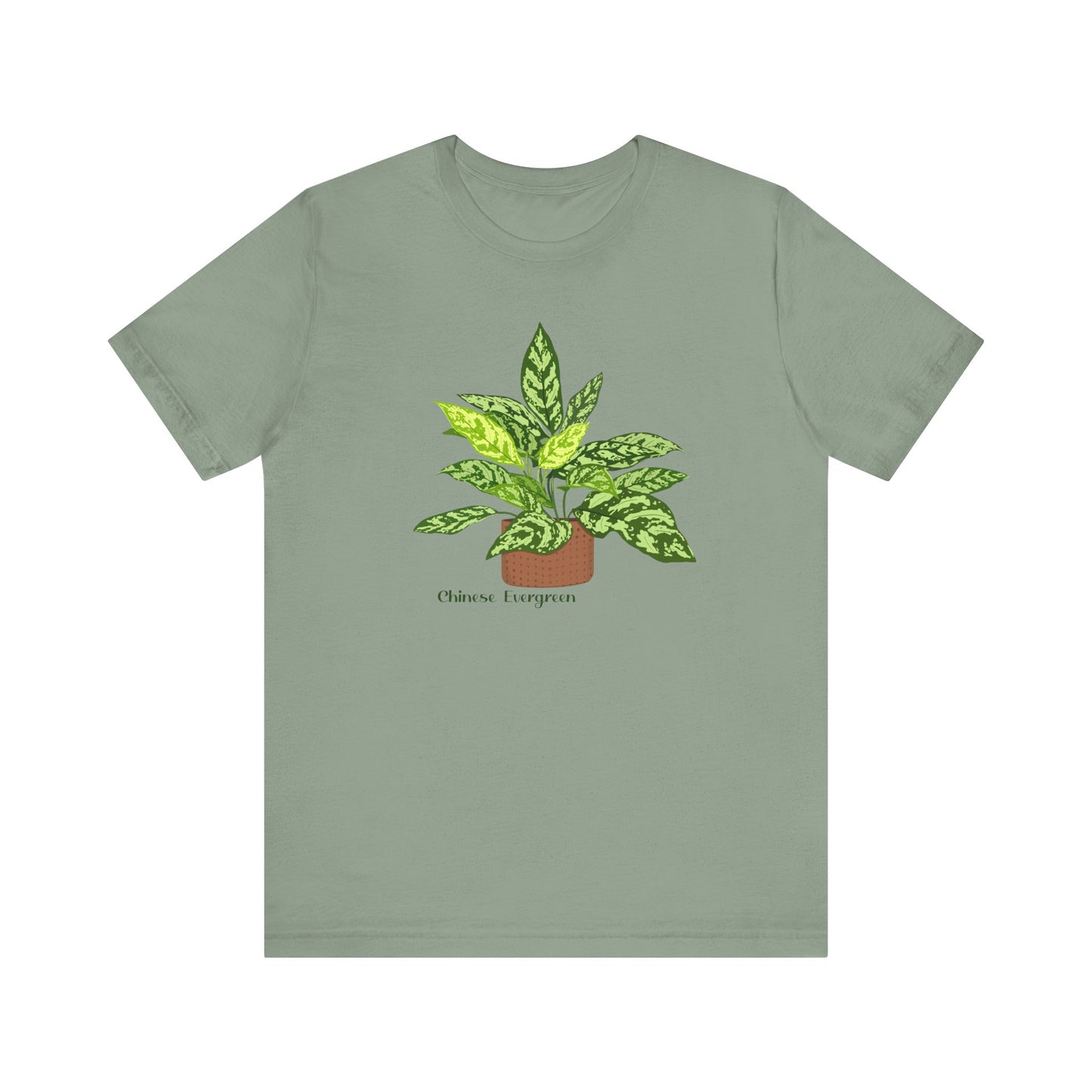 Chinese Evergreen T-Shirt for Plant Lovers - White, Black, Mauve, Tan or Sage